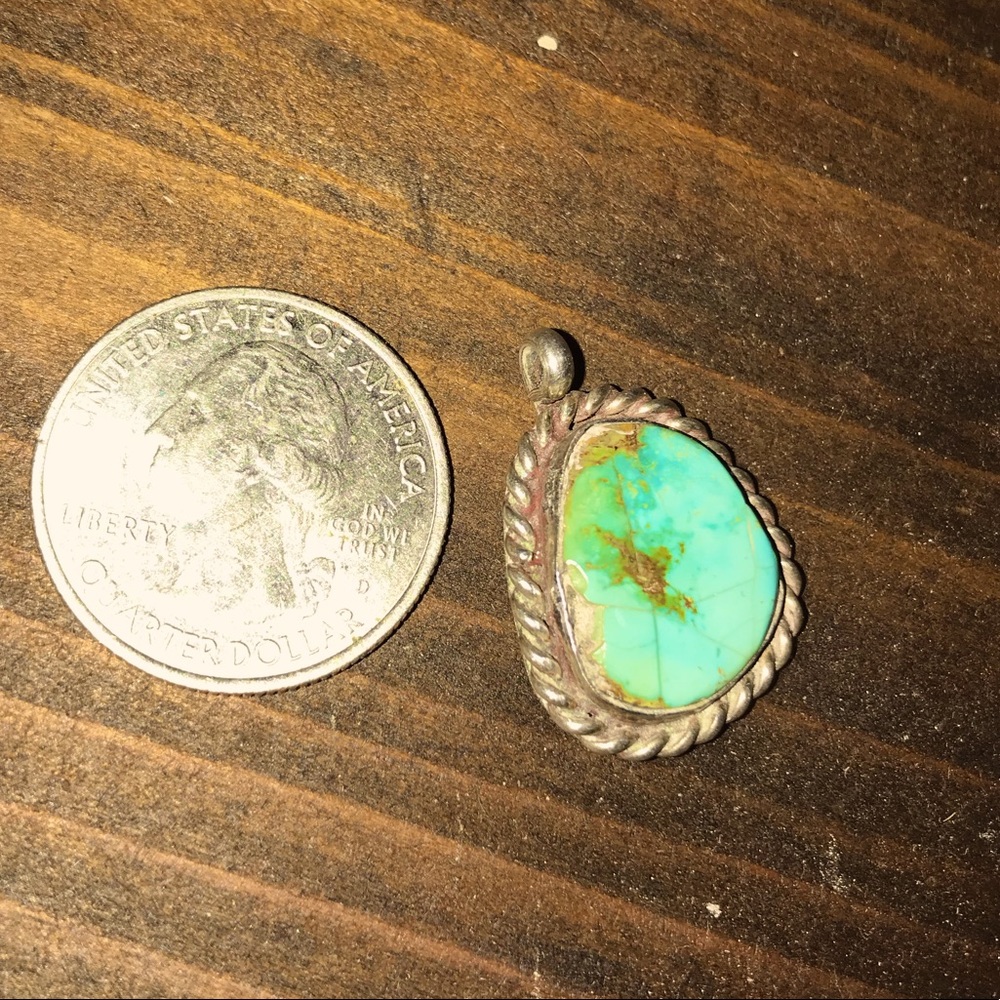 Turquoise and sterling silver pendant